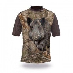 T-SHIRT SANGLIER camo manches courtes